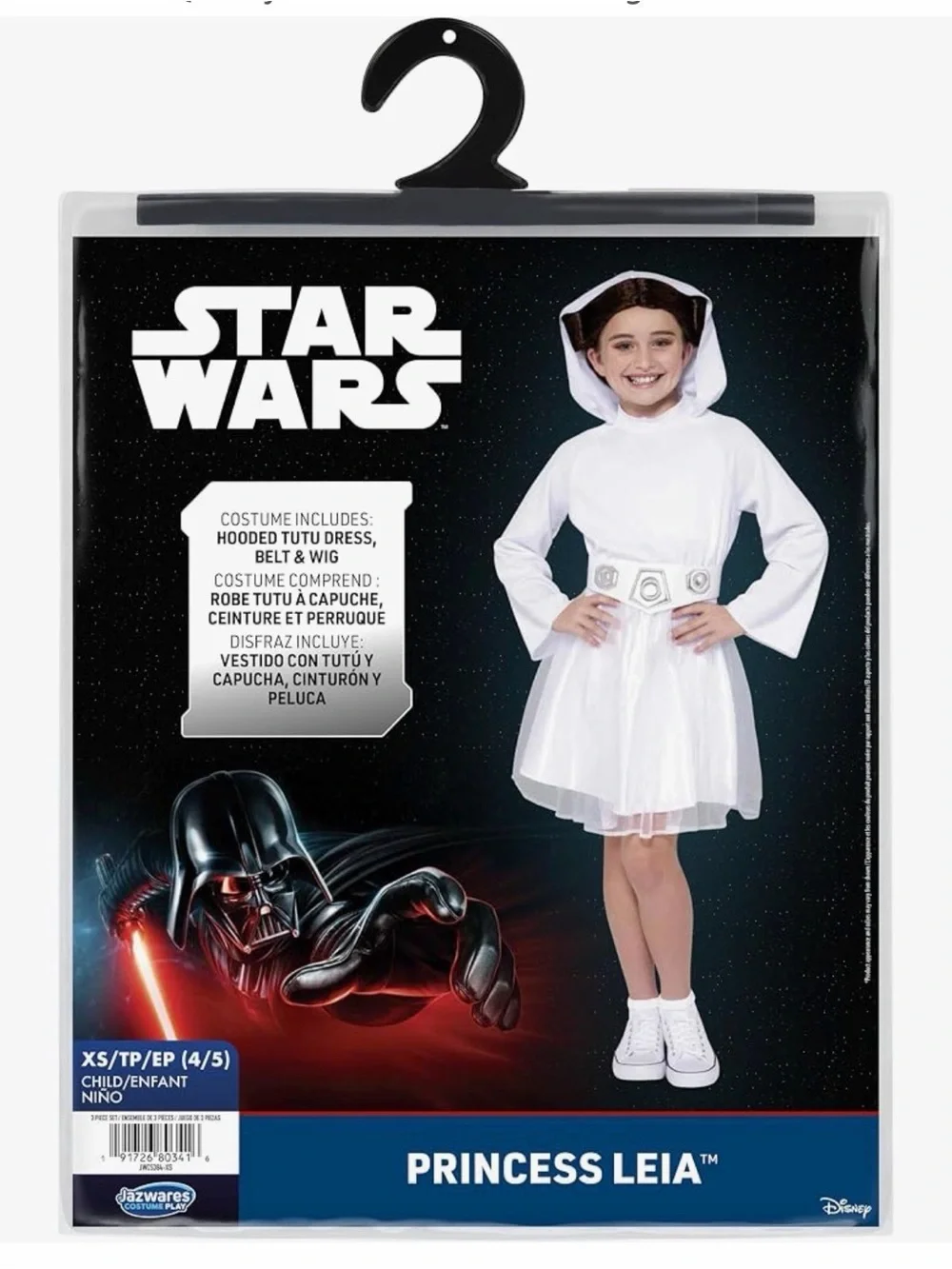 New Star Wars Princess Leia Official Youth Halloween Dress child size (4/5) xs